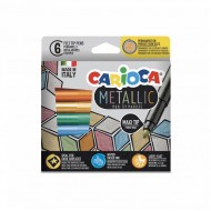 Carioca Μαρκαδόροι Ζωγραφικής Metallic Maxi Tip 6 Τεμ.